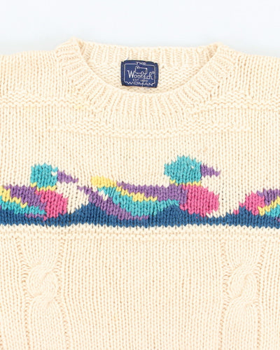 Vintage 80's Women's Woolrich Chunky Wool Knit Jumper - M