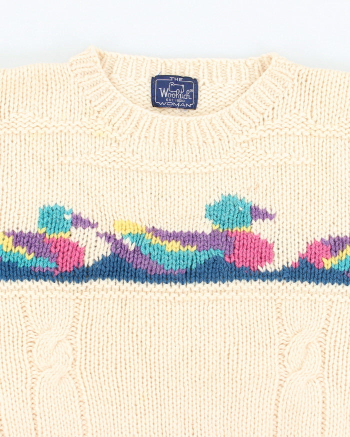 Vintage 80's Women's Woolrich Chunky Wool Knit Jumper - M