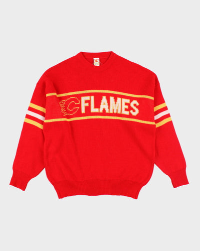 Vintage 90's Calgary Flames Printed Knit Jumper - L