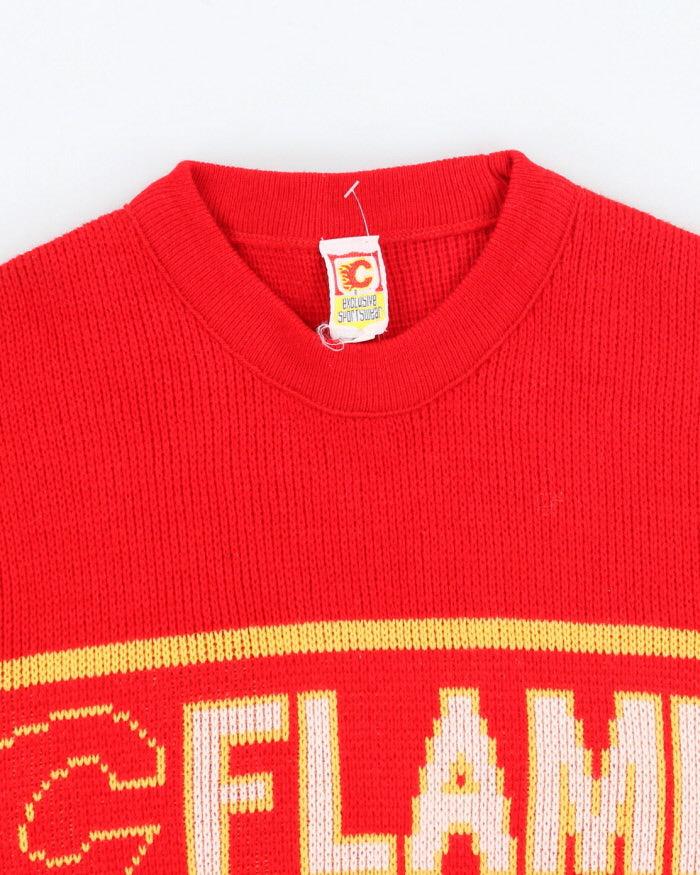 Vintage 90's Calgary Flames Printed Knit Jumper - L
