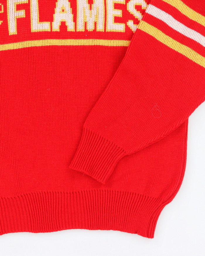 Vintage 90's Calgary Flames Printed Knit Jumper - L