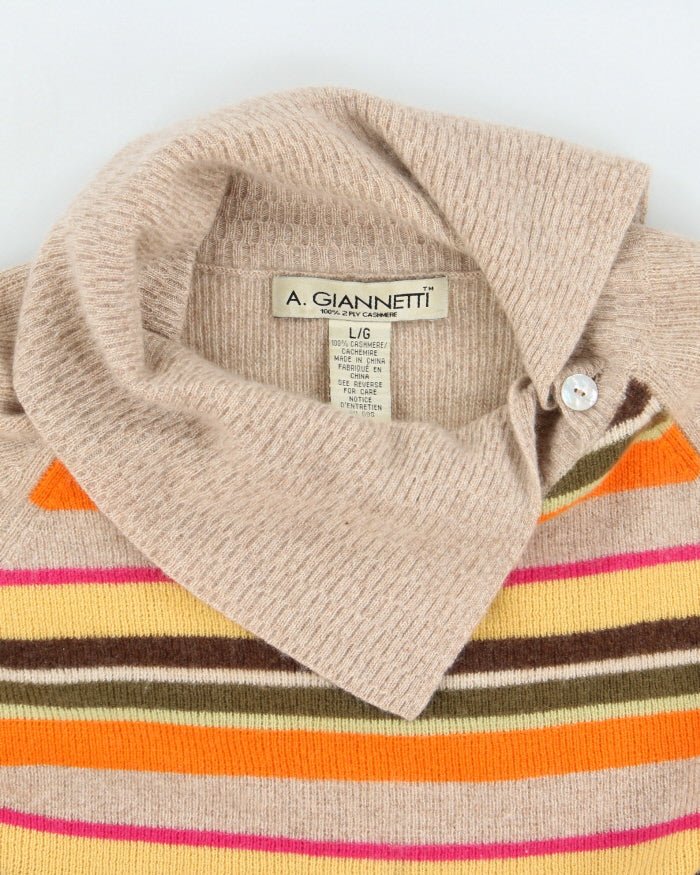 Vintage 90s A. Giannetti Cashmere  Stripped Jumper - L