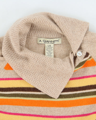 Vintage 90s A. Giannetti Cashmere  Stripped Jumper - L