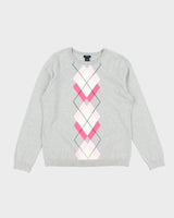 Izod Argyle Knit Jumper - L