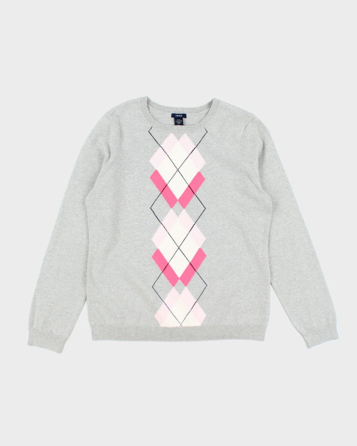 Izod Argyle Knit Jumper - L