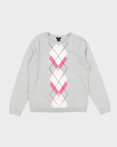 Izod Argyle Knit Jumper - L
