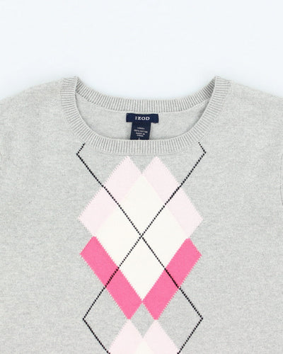 Izod Argyle Knit Jumper - L