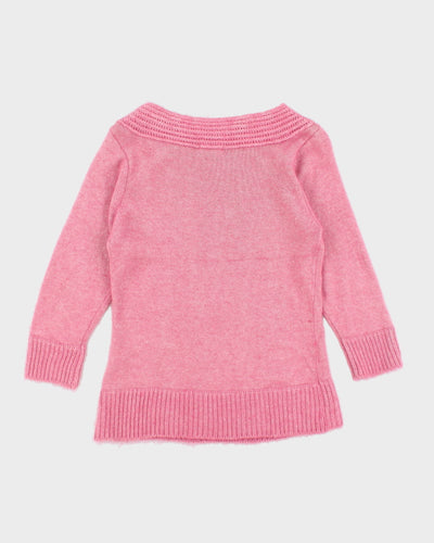 Vintage Elle Angora Blend Pink Knit Jumper - S