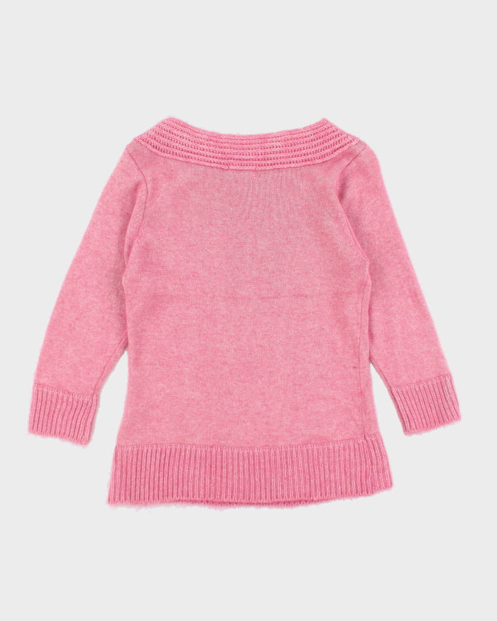 Vintage Elle Angora Blend Pink Knit Jumper - S