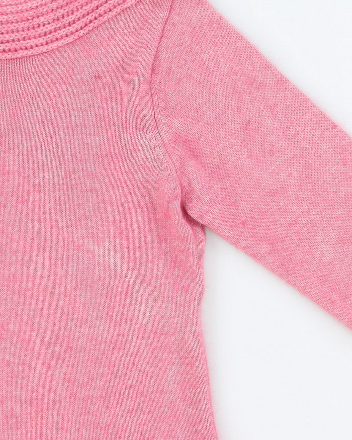 Vintage Elle Angora Blend Pink Knit Jumper - S