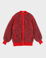 Vintage 80s Angora &amp; Wool Blend Sparkly Cardigan - M