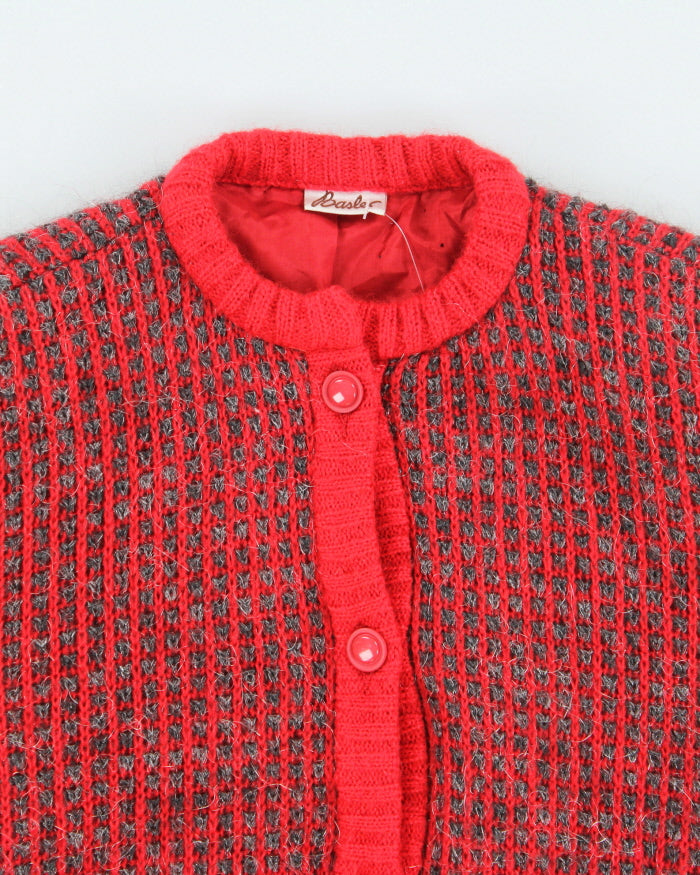 Vintage 80s Angora & Wool Blend Sparkly Cardigan - M