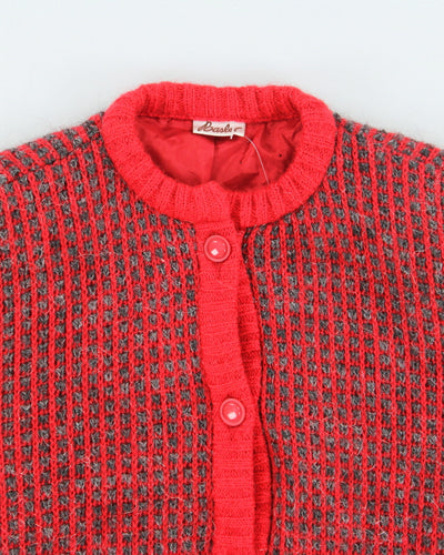 Vintage 80s Angora & Wool Blend Sparkly Cardigan - M