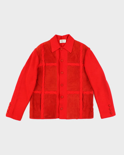 Vintage Damon Leather Patch Knit Jacket - M