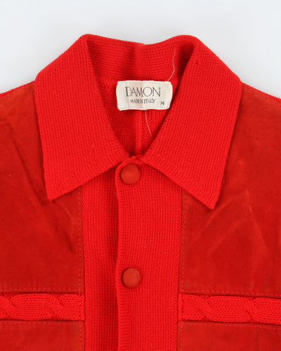 Vintage Damon Leather Patch Knit Jacket - M
