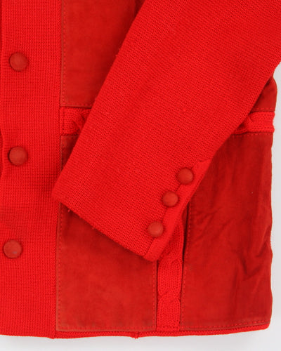 Vintage Damon Leather Patch Knit Jacket - M