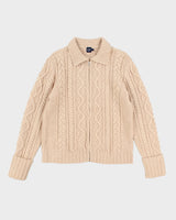 Vintage Gap Lambswool Cable Knit Zip-up - L
