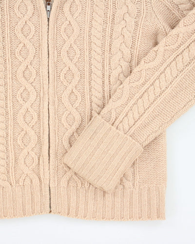 Vintage Gap Lambswool Cable Knit Zip-up - L