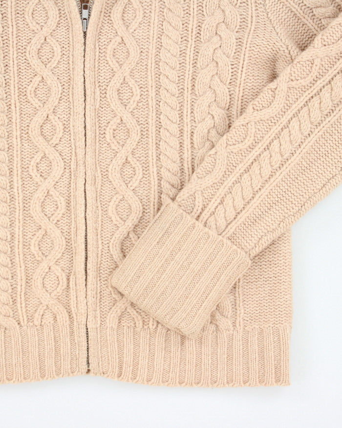 Vintage Gap Lambswool Cable Knit Zip-up - L