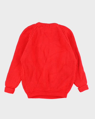 Vintage Jack Wolfskin Wool Red Chunky Knit Jumper - XL