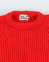 Vintage Jack Wolfskin Wool Red Chunky Knit Jumper - XL