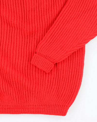 Vintage Jack Wolfskin Wool Red Chunky Knit Jumper - XL