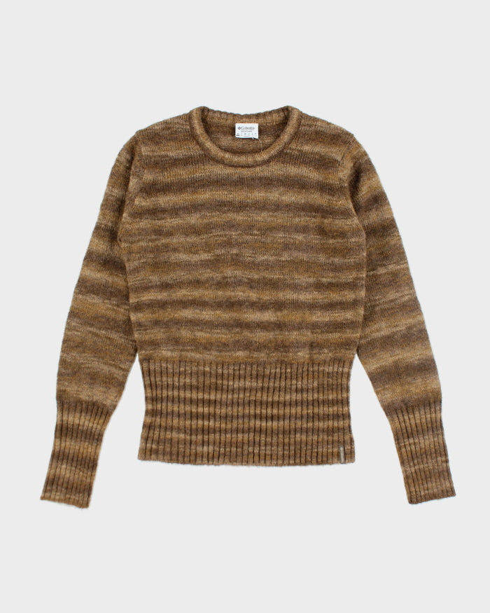 Vintage Columbia Brown Striped Knit Jumper - L