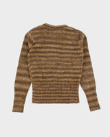 Vintage Columbia Brown Striped Knit Jumper - L