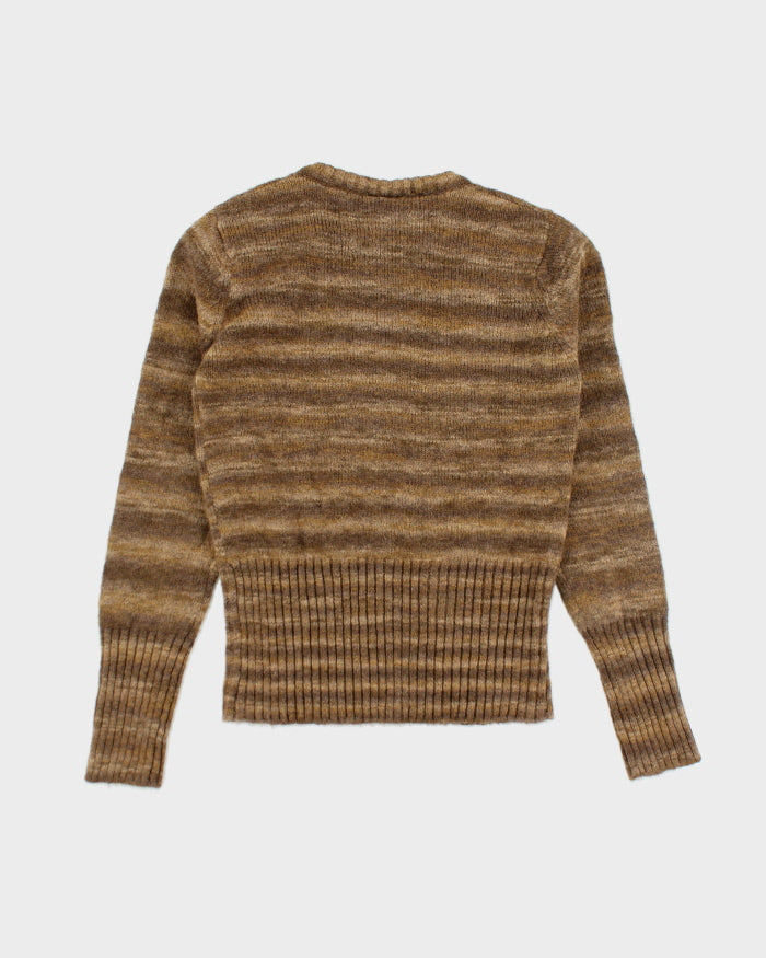 Vintage Columbia Brown Striped Knit Jumper - L