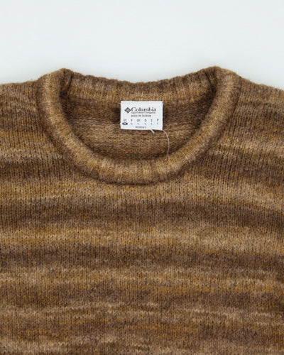 Vintage Columbia Brown Striped Knit Jumper - L