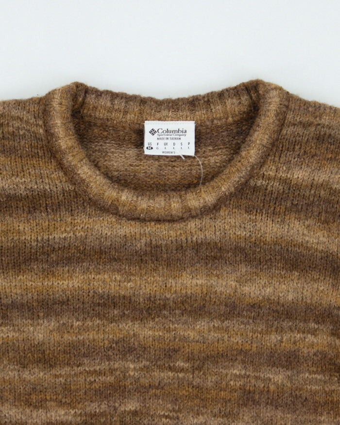Vintage Columbia Brown Striped Knit Jumper - L