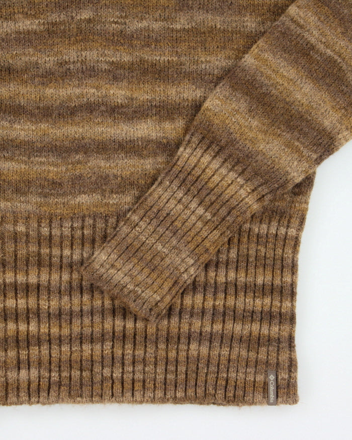 Vintage Columbia Brown Striped Knit Jumper - L