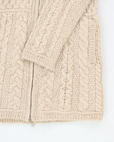 Vintage Aran Crafts Merino Wool Zip-up Knit Cardigan - XS