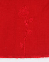 Vintage 90s Red Embroidered Wool Blend Knit - S