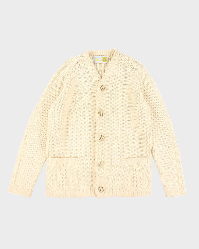 Vintage Wool Chunky Knit Cardigan - L