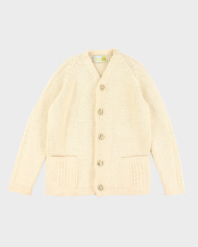 Vintage Wool Chunky Knit Cardigan - L