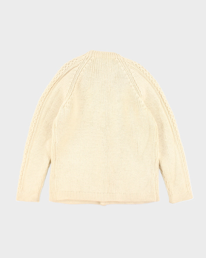 Vintage Wool Chunky Knit Cardigan - L