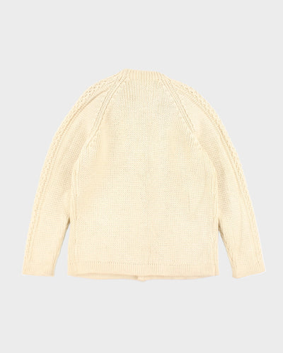 Vintage Wool Chunky Knit Cardigan - L