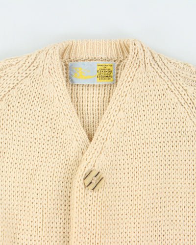 Vintage Wool Chunky Knit Cardigan - L