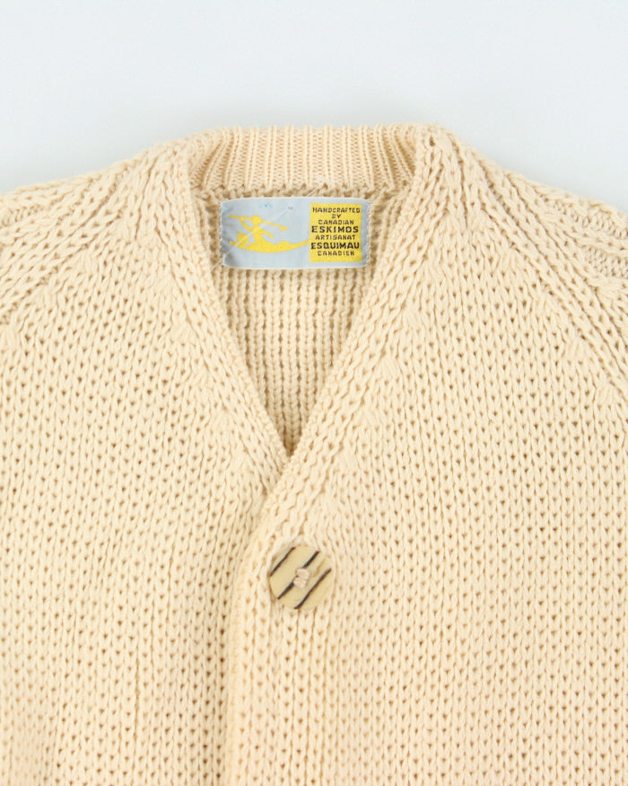 Vintage Wool Chunky Knit Cardigan - L