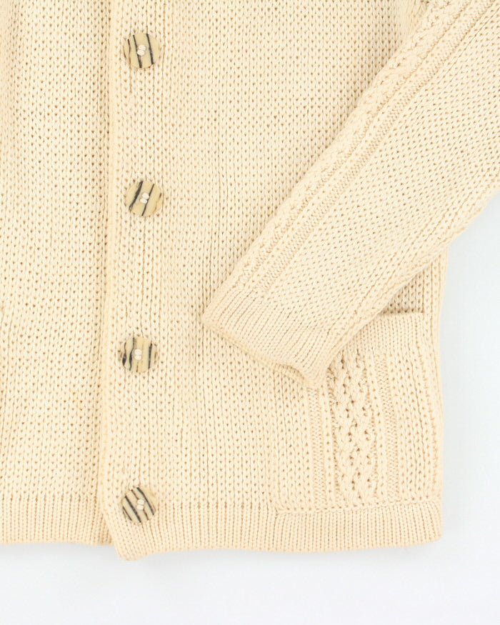Vintage Wool Chunky Knit Cardigan - L
