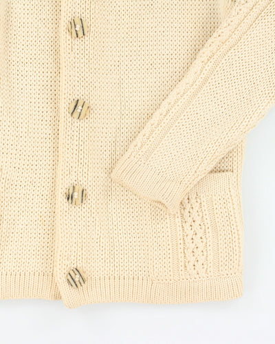 Vintage Wool Chunky Knit Cardigan - L