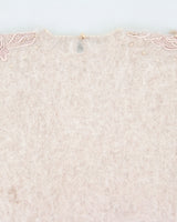 Vintage Angora Beaded Cardigan - S