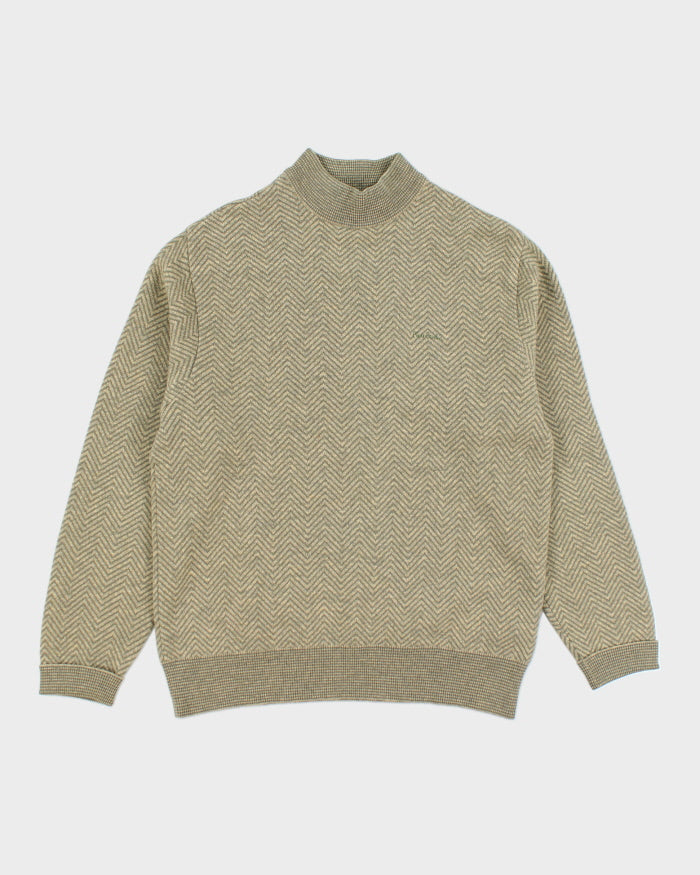Vintage Pierre Cardin Green Pattern Knit Jumper - M