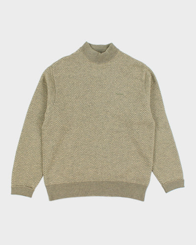Vintage Pierre Cardin Green Pattern Knit Jumper - M