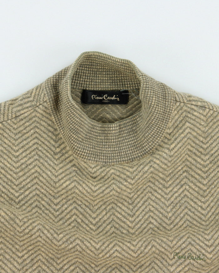 Vintage Pierre Cardin Green Pattern Knit Jumper - M