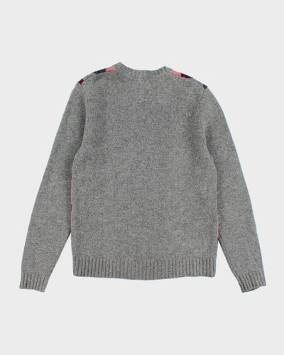 Vintage Bossini Argyle Wool Knit Jumper - M