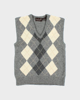 Vintage Guy Laurent Argyle Wool Blend Tank Knit - S