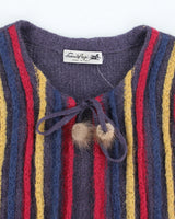 Vintage Franco Pugi Purple stripe Wool Blend Sleeveless Knit - S