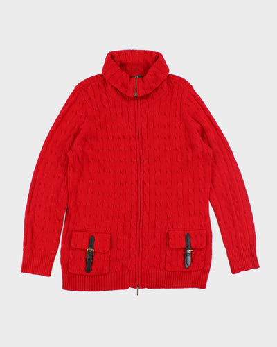 Vintage Ralph Lauren Cable Knit Zip-up Jumper- XL